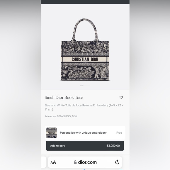 Christian Dior Book Tote Toile Canvas Bag Navy Small CHANEL bag & chanel wallet - Picture 13 of 13